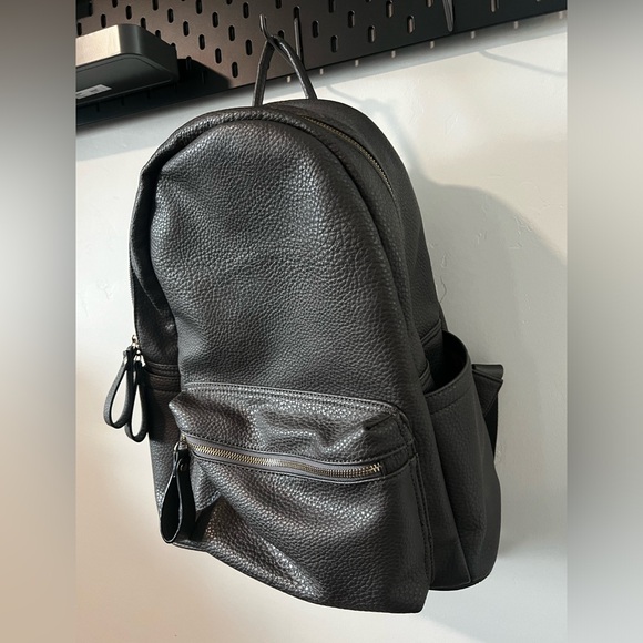Grey Vegan Leather Backpack - Picture 3 of 8